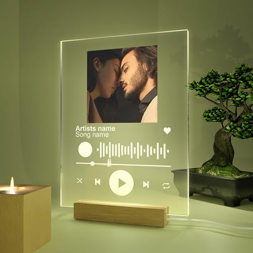 CRYPTONITE Personalized Acrylic Spotify Plaque | Acrylic Custom Plaque with your Favorite Song & Photo | Gift for Boyfriend & Girlfriend | Multiple Size Options