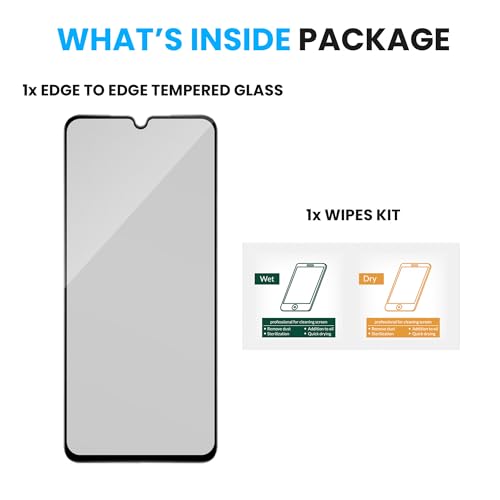 Image of ArmourPro Military Grade Matte Anti-Glare Tempered Glass Screen Protector for Poco C75 (6.887 Inch) With Installation Kit | Edge to Edge Coverage | Black