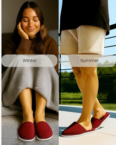 Image of Travelkhushi Unisex House Slippers For Winter & Summer Carpet Slippers for Bedrooms Indoor Home Slipper Comfy Soft Cozy Flip Flops