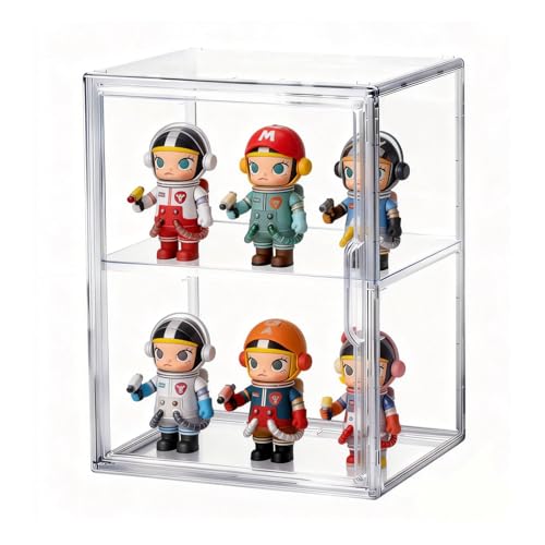 QISHENG フィギュア / モデル専用収納ケース 卓上ディスプレイ最適 アクリル透明防塵 マグネット式扉（取り外し可能） 仕切り板付き