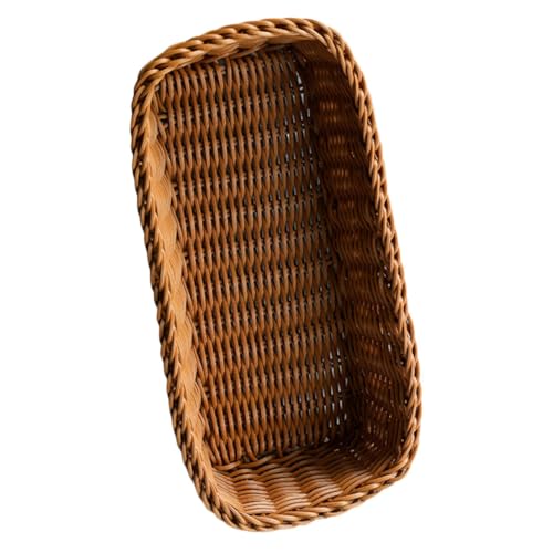 Cabilock Woven Cutlery Storage Basket Multi Function Utensil Organizer for Home Restaurants Hotels Elegant Imitation Rattan Design for Forks Knives Chopsticks Seasoning Jars