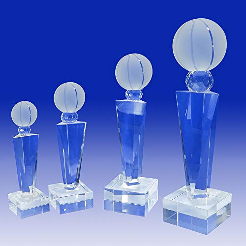 Crystal Sports Basketball Awards Personalized Championship Trophy On Monument Base Fantasy Victory Awards (Clear, 7" H) #TOP11