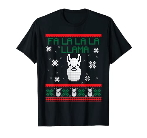 LLAMA Ugly Christmas Fa La La La Lama Funny Holiday T-Shirt