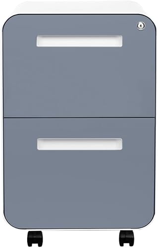 Vista 66 de Laura Davidson Furniture Stockpile - Archivador móvil de 2 cajones con cerradura, archivador de metal para debajo del escritorio, carpetas de Blanco