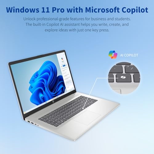 Image of HP Flagship 17inch Laptop Computer, 32GB RAM, 1TB SSD, 17.3 inch HD+ 250 Nits IPS Anti-Glare Display, Intel 8-Core i3 N305 CPU, Windows 11 Pro, Fast Charge, Wifi6, for Business and Students
