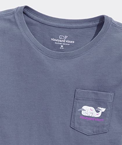 Vineyard Vines Girls' Halloween Whale Moon Long-Sleeve Pocket Tee, Faded Indigo, Large #TOP2