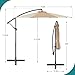 OLIXIS 10FT Offset Patio Umbrella, Cantilever Patio Umbrellas, Outdoor Sun Shade with Easy Tilt Adjustment, 8 Ribs, UV Protection for Backyard, Lawn, Garden and Pool, Khaki