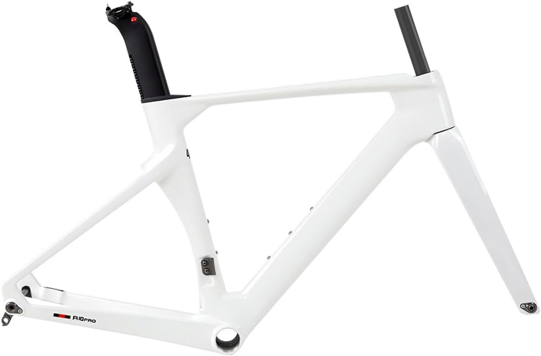 Carbon Road Bike Frameset 700C Disc Brake Racing Bike Frame Thru Axle 12 * 100/12 * 142mm Breaking Wind Frame 43.5/46/48/50/52/54/56CM Internal Routing