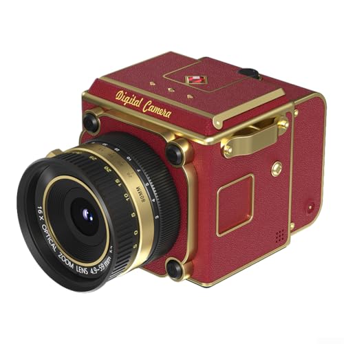 Appareil photo numérique 4K compact rouge 54 MP pour voyage et étudiant