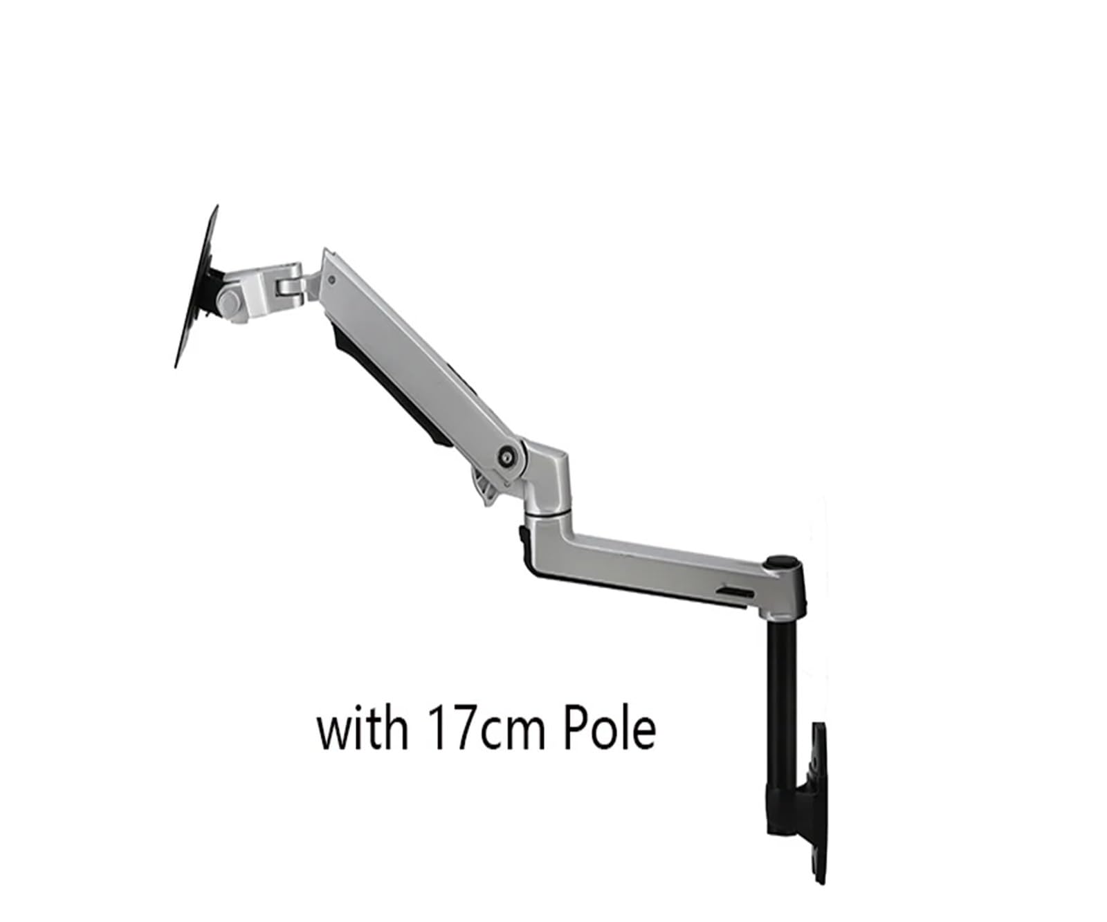 V62W-450 - Braccio per monitor da parete Full Motion con staffa a molla in alluminio regolabile per schermi da 17"-32", asta da 450 cm, design ergonomico per uso domestico e ufficio