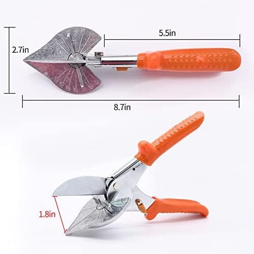 Miter Shear 45 to 135 Degree Multi Angle Miter Shear Cutter with 5 Replacement Blades for Angular Cutting and Trimming of PVC Strips, Wood Strips, Weatherstrip, Trunking