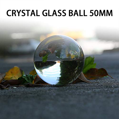 Panamami 50mm / 80mm / 100mm Boule de Cristal en Verre de Quartz sphères de Boule Transparente Feng Shui Boule de Verre Miniatures Ornements Cadeau (Transparent + 50mm)