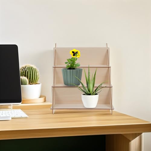 Petite étagère rectangulaire en bois pour éviter la chute des pots - 6