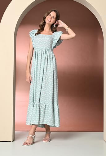 Image of Daevish Rayon Fit and Flare Women Maxi Dress