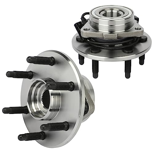ECCPP (515036 x2) New Complete Front Wheel Hub Bearing Assembly fit for Escalade, Tahoe, silverado, Suburban, Express, Savana, Sierra, Yukon, 2000-2007 GMC/Chevy 4x4 6 Lug W/ABS 4WD