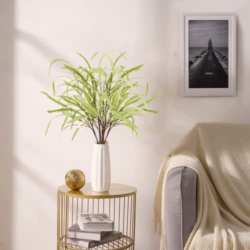 Obbsie 6Pcs Artificial Eucalyptus Leaves Grass Stems 27.5" Artificial Spring Greenery Stems Plants Fake Eucalyptus Plant Branches For Flower Arrangement Bouquets Floral Vase Wedding Decor #TOP6