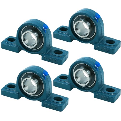 Image of CHR 4 Pack UCP205-16 Pillow Block Bearings | Mounted Pillow Block Bearings - Chrome Steel with 1 inch Bore | ISO 9001-2015 Certified