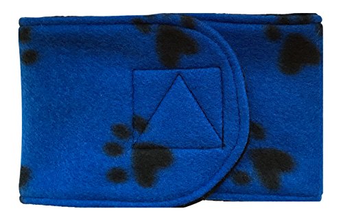 Belly Band for Male Dog Training and Incontinence (Blue Paw Print) (Medium: 17