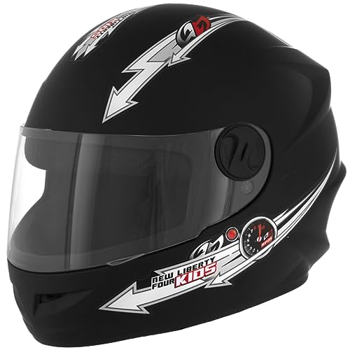 Capacete Infantil Pro Tork Liberty Four Kids Moto Fechado Unissex Masculino Feminino Criança Preto Fosco