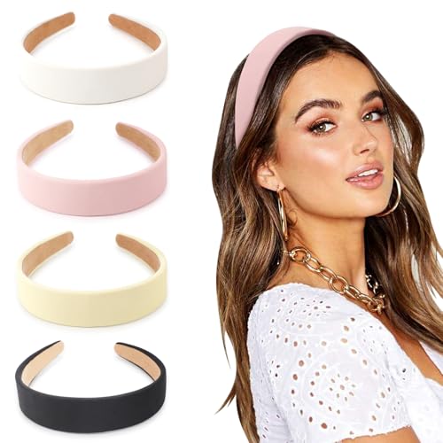 Image of DRESHOW 4 Pcs Wide Headbands for Women Girls Turban Vintage Boho Head Bands Fashion Non Slip Head Wraps Hoop Hair Accessories
