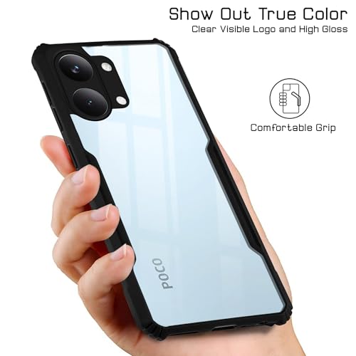 Image of Jkobi Hybrid Back Cover Case for Poco X8 Pro Max 5G (Shockproof with Polycarbonate Clear Panel | Professional Black)