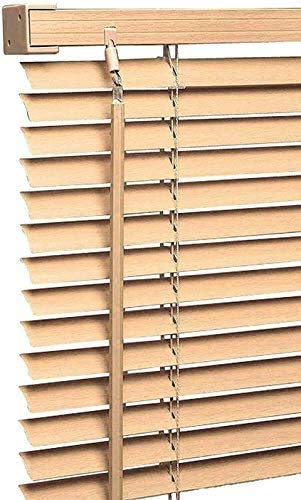 Funky Gadgets PVC Venetian, PVC Wood Grain Effect, PVC Embossed, PVC Faux Wood, Thermal Blackout Roller blind/blinds Window Treatment (135 x 213 cm, PVC Wood Grain Effect, Natural)