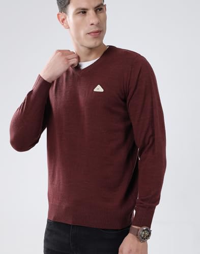 Image of Monte Carlo Men's Regular Fit Pullover | Solid V Neck Style | Full Sleeves Pull On | Warm & Stylish Winter Fashion Sweater | Winter Sweater for Men's