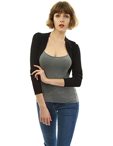 AmélieBoutik Women Long Sleeve Light Knit Bolero Shrug Cardigan3
