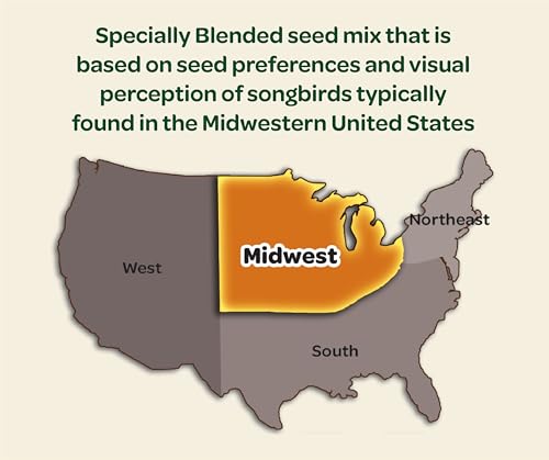 Kaytee Midwestern Regional Seed Blend for Cardinals, Finches, Chickadees, Woodpeckers and Other Outside Wild Birds, 14 Pound Box - image 5