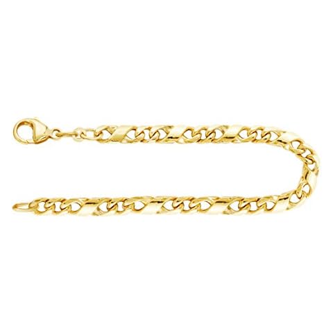 EDELIND Echtgold Armband Herren 333 Gold 4.9 mm, Armkette Dollarkette 8 Karat Gelbgold Bracelet Cover