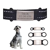 THAIN 迷子札 ドッグタグ ネームタグ シリコンゴム ペットタグ 名入れ 軽量 ステンレス 片面刻印 犬用オリジナル迷子札 オーダーメイド 犬 猫 向け ペンダント1点入り 刻印無料 (黒, M)