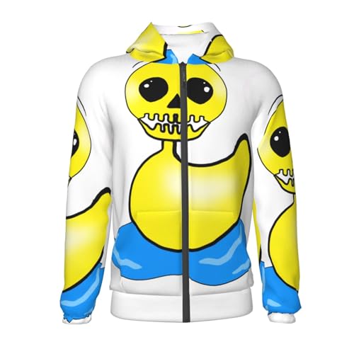 Halloween Yellow Duck Kids Pullover Hoodies Boys Zip Up Sweatshirts Girls Athletic Clothes with Pocket2