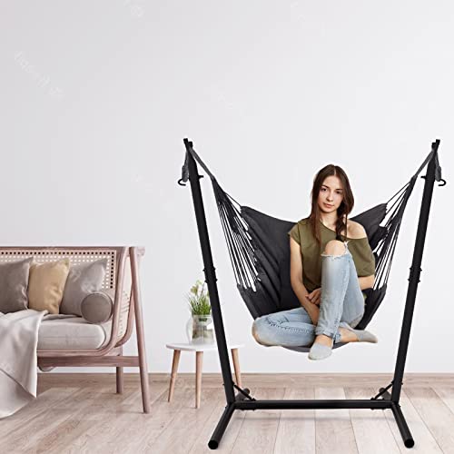 Hammock Chair With Stand,Heavy-Duty Hanging Chair With Stand, For Indoor Outdoor,Sturdy Swing Chair With Stand Max Load 350 Pounds…… (X-Large) #TOP5