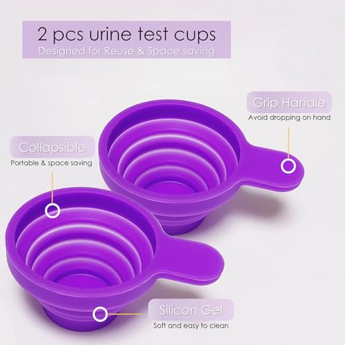 Image of QMARK Collapsible Silicone Pee Cups for Ovulation and Pregnancy Tests, 2 Pack with Travel Case, Reusable