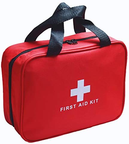 MTGHYARE Red First Aid Kit Bag Empty, Empty Travel First Aid Bag Storage Compact Survival Medicine Bag for Home Office Car Businesses Camping Kitchen Sport Outdoors