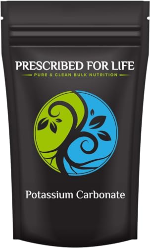 Prescribed for Life Potassium Carbonate Powder Natural USP Food Grade Potash for Plants Soap Supplements & More Pure Bulk Potassium Powder (5kg)