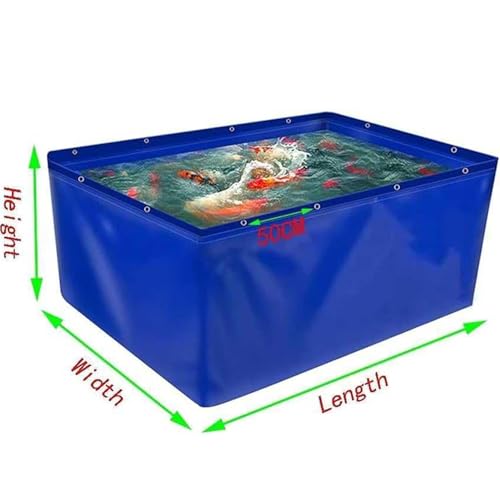 Tela in PVC per laghetto con valvola di scarico, serbatoio temporaneo per pesci di acqua salata, koi e tartarughe, 0,5 mm