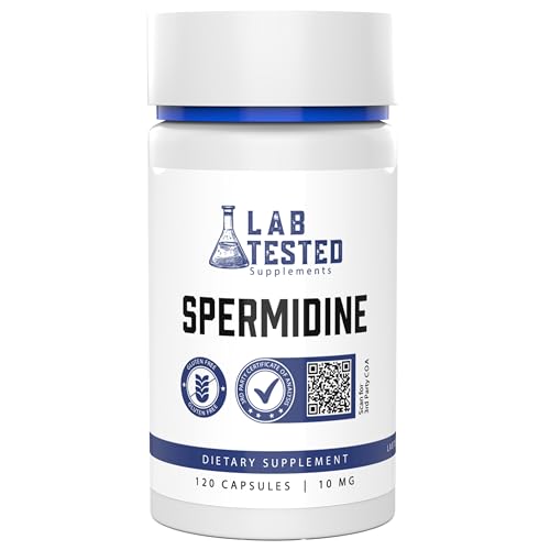 Lab Tested Supplements - Spermidine 3HCL Supplement - 120 10mg Capsules - 3rd Party COA's provided with Every lot# - Spermidine Trihydrochloride