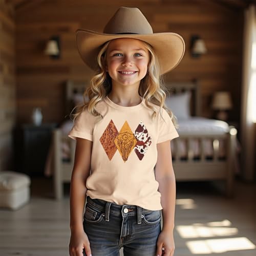 CM C&M WODRO Toddler Baby Girls Cowgirl Shirts Rodeo Western Cow Graphic T-Shirt Short Sleeve Kids Summer Cotton Tee Tops3