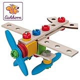 40 teilig Eichhorn 100039013 - Constructor Flugzeug, 40-tlg., Holz-Konstruktions-Set, 2 verschiedene Modellvarianten baubar, FSC 100% Zertifiziertes Buchenholz, Made in Germany