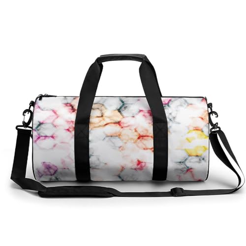 Sac de sport marbre 45cm pour gym et voyage week-end chic