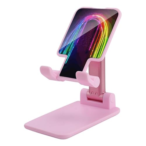 Support de téléphone portable pliable arc-en-ciel fluo réglable pour bureau