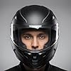 Bluetooth Motorcycle Helmet, Full Face Flip Up Modular Motorcycle Helmets with Bluetooth intercom headsets, DOT Approved Dual Visor Helmets for Adults Men Women-L