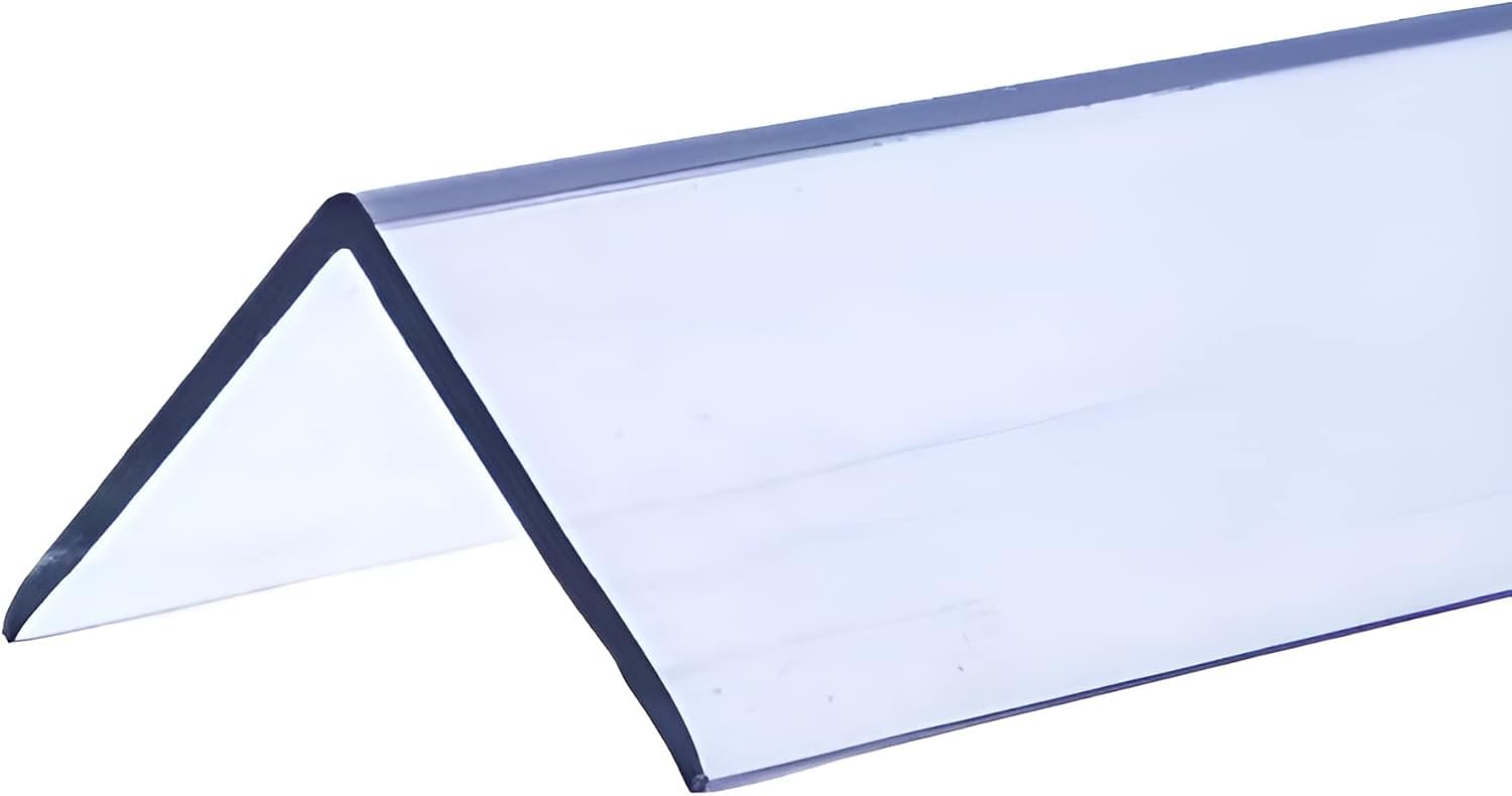 MW Profiles 2.44M PVC Corner Trim 90 Degree Angle – Transparent – Wall Protection 2.44m Length (19x19 mm)