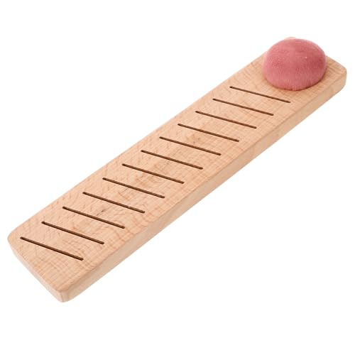 OSALADI Embossed Wood Embroidery Thread Holder 12 Slots Floss Organizer Cross Stitch Accessory Easy to Carry