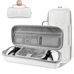 YAMTO Hard Leather PS Portal Case Cover – Protective Travel Carrying Bag fits for Playstation 5 Portal, PS5 Home Storage and Convenient Outside , Easy Cleaning and Waterproof, White