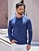 COOFANDY Mens Long Sleeve Polo Sweater Knit Polo Casual Thermal Pullover Sweater with Pocket Navy Blue