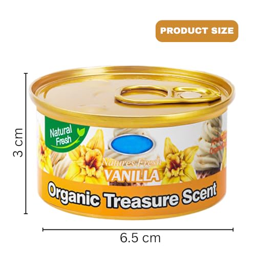 Image of Car Air Freshener Can 45gm.| Long-Lasting Solid Gel Fragrance for Car, Office & Home | Compact Cupholder Fit | Odor Eliminator & Refreshing Aroma for Fresh Drive Experience (Vanilla)