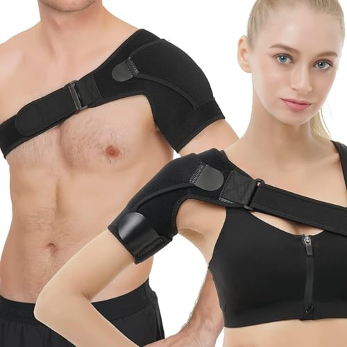 Shoulder Brace for Men and Women for Torn Rotator Cuff,Arm Sling Shoulder Immobilizer,Shoulder Compression Sleeve and Support For Pain Relief,Adjustable, Suitable for Both Left and Right Arms (1, Black)