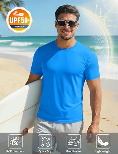 Image of MAGCOMSEN Men's Short Sleeve T-Shirt Quick Dry UPF 50+ Athletic Running Workout Fishing Top Tee Performance Shirts